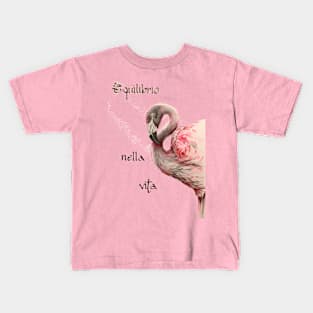 Balance in life - Flamingo Kids T-Shirt